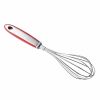 Egg Beater Manual Hand Mixer Red Stainless Steel Wire Whisk Silicone Non-Slip Handle Kitchen Tools Baking Cooking Mixing Tools Frother Foam Maker